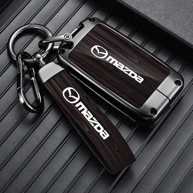 Leather Car Smart Key Case Cover Shell Fob For Mazda 3 Alexa CX-30 CX30 CX4 CX5 CX-5 CX-8 2019 2020 Keychain Auto Accessories