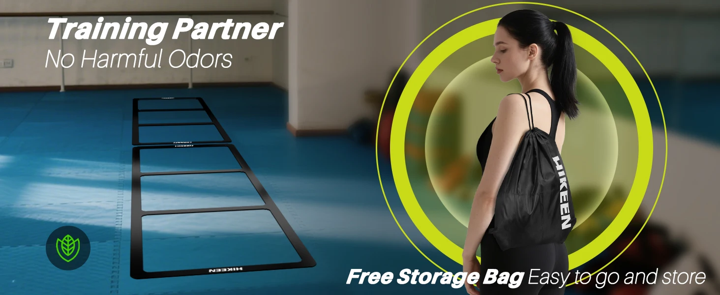 Hikeen Agility-Leiter, Geschwindigkeitsleiter für Fußball, Basketball - Langlebige Gummi-Trainingsleiter für Fußarbeit, Tragbar & Rutschfest – Detail 4