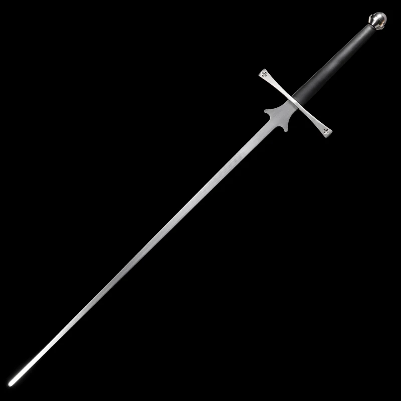 133cm European double-handed sword steel-made knight long sword HEMA training sword Crusader combat training sword no head curl