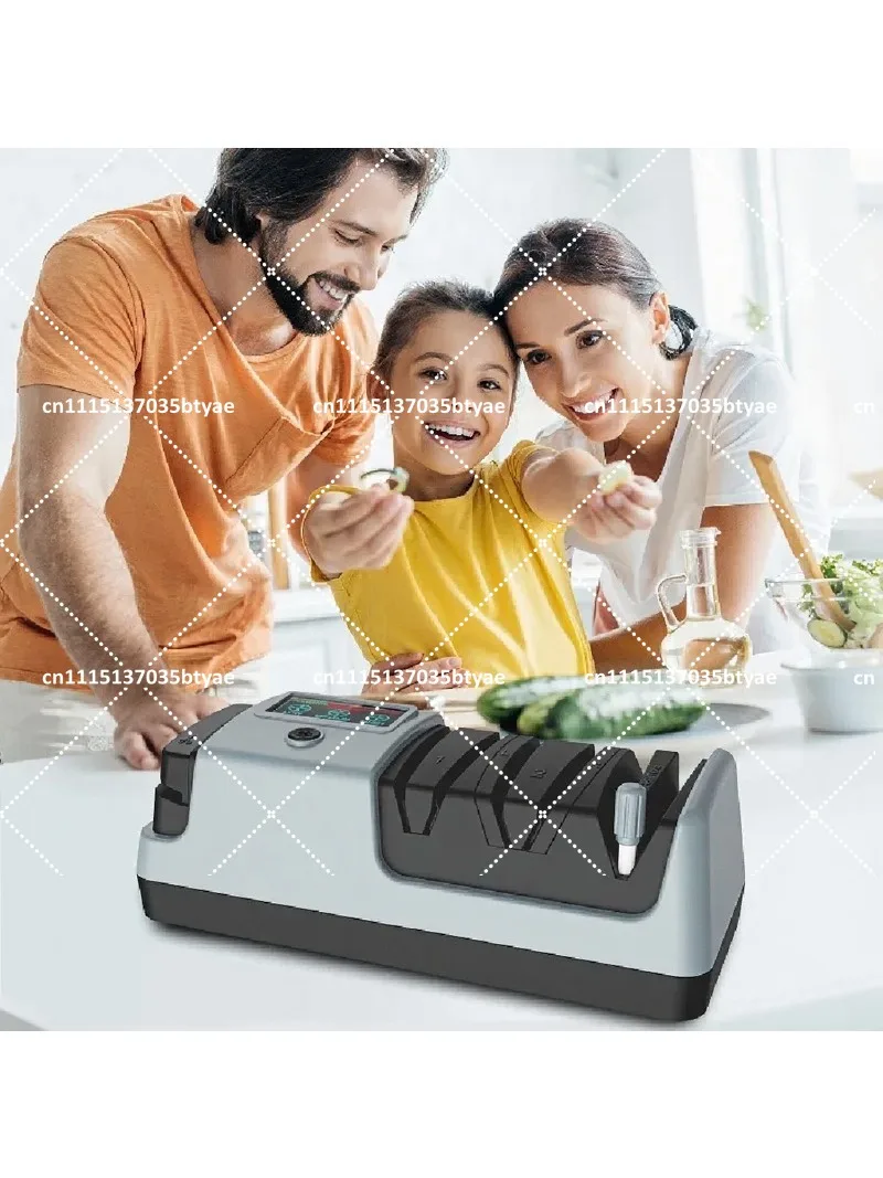 5 in 1 Electric Knife Sharpener with 3 Adjustable Rotational Speeds for Kitchen Knives, Easy Sharpening Tool