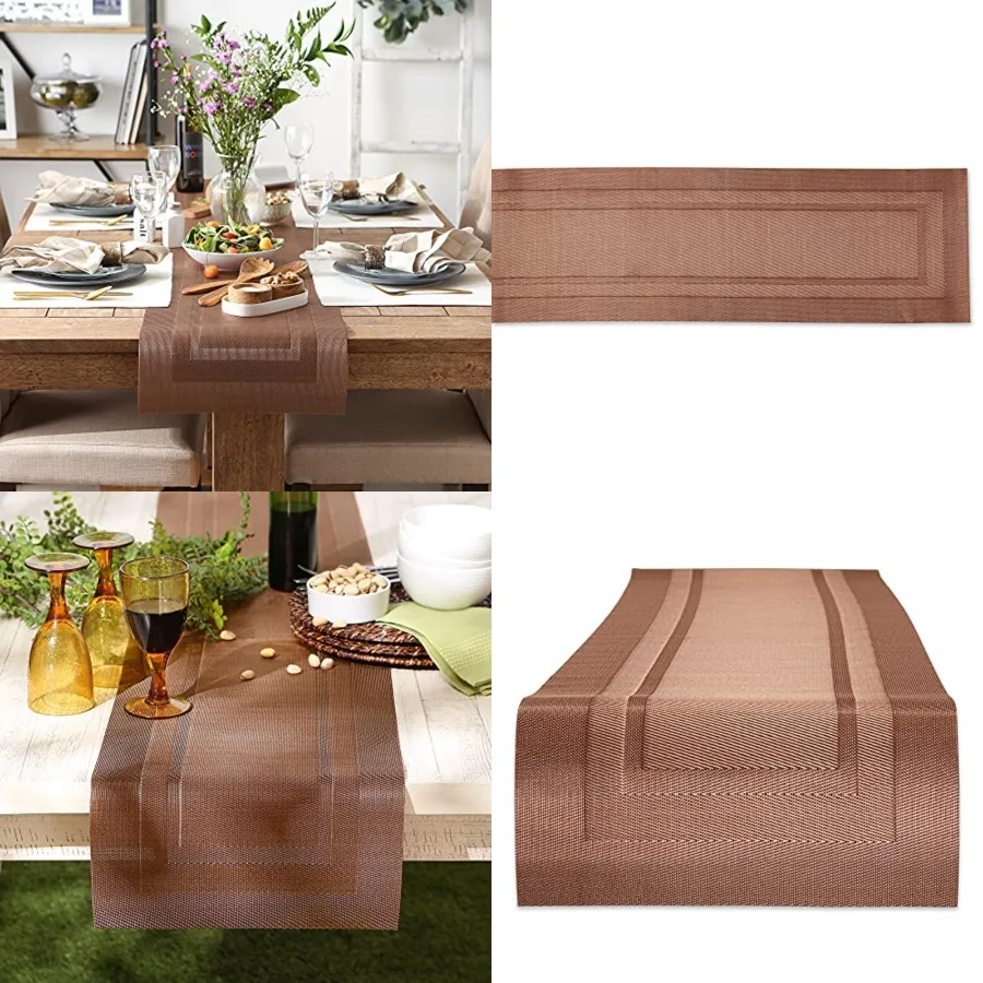 

PVC Tabletop Collection Woven Indoor/Outdoor, Table Runner, 14x72