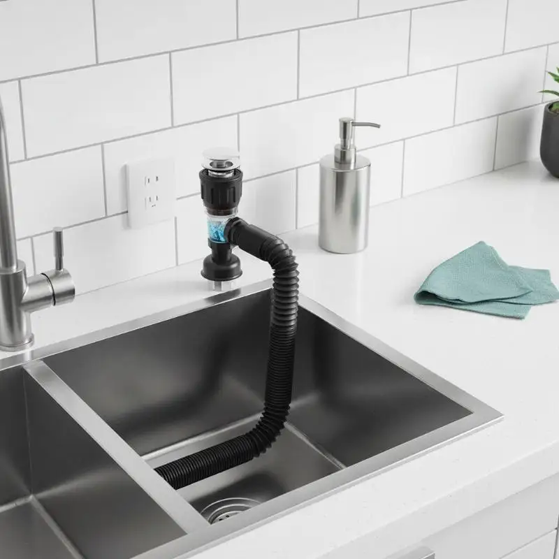 

Kitchen Bathroom Accessories Anti Odor Drainage Pipe Universal Flip Stainless Steel Washbasin Washbasin Sink Wall Drainage Pipe