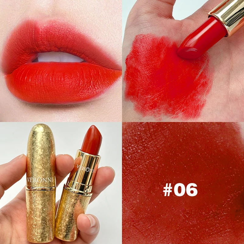 17-kleuren gouden tube lippenstift hydraterende fluwelen matte matte lippenstift bullet lippenstift
