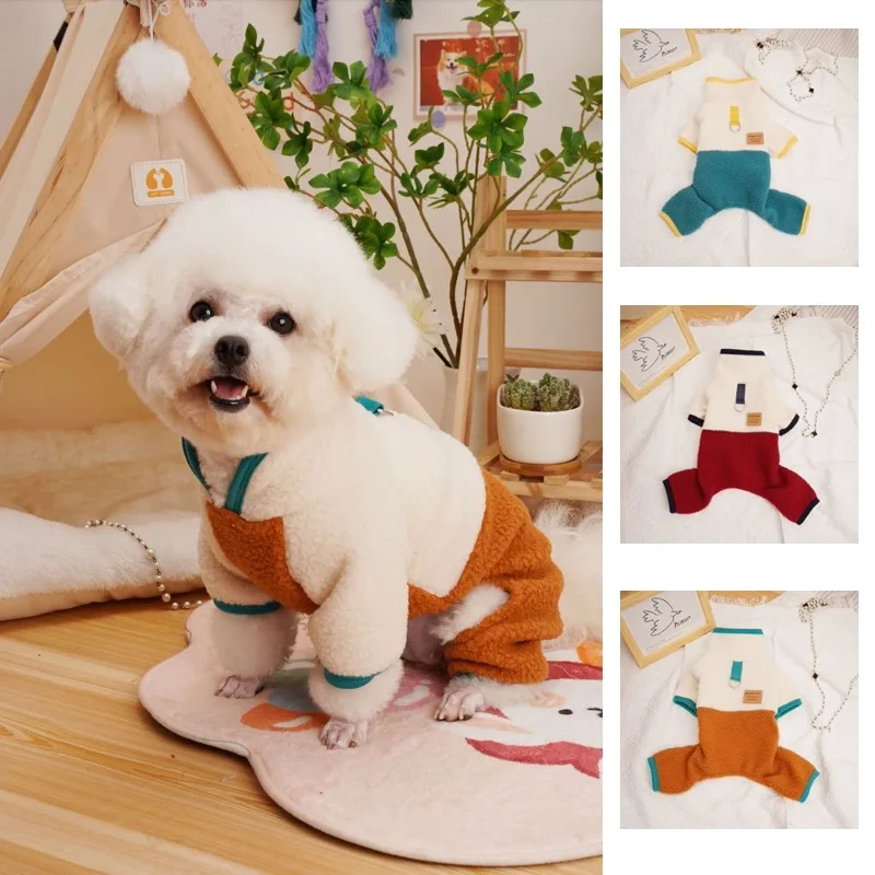 Fleece Warm Cat Dog Jumpsuit Coat Winter Turtleneck Pet Dog Clothes For Small Dogs Chihuahua York Puppy Cat Pyjamas Overalls XXL