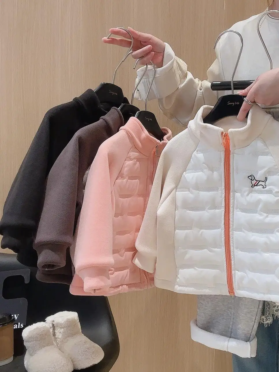 

Хлопковая куртка Thiened для мальчиков и девочек, удобный повседневный топ с вышивкой внутри, модное зимнее новое поступление