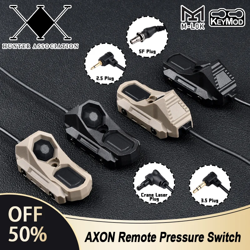 

Tactical AXON Pressure Remote Switch Dual Function Airsoft 20MM Rail MLOK KEYMODE SF M600 M300 Series Hunting Flashlight Laser