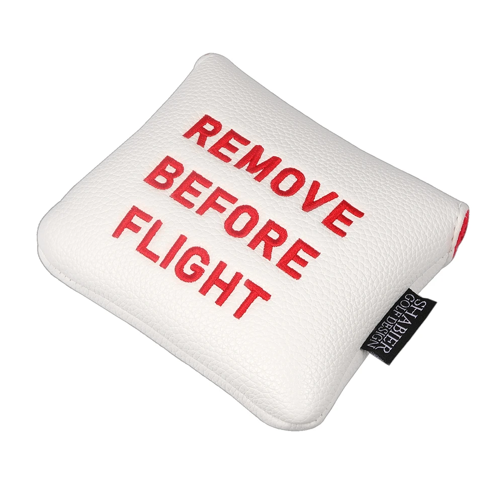 Funda de cuero PU blanco para quitar antes del vuelo, cierre magnético bordado, cubierta para cabeza de Golf, mazo grande cuadrado, Putter para Spider X