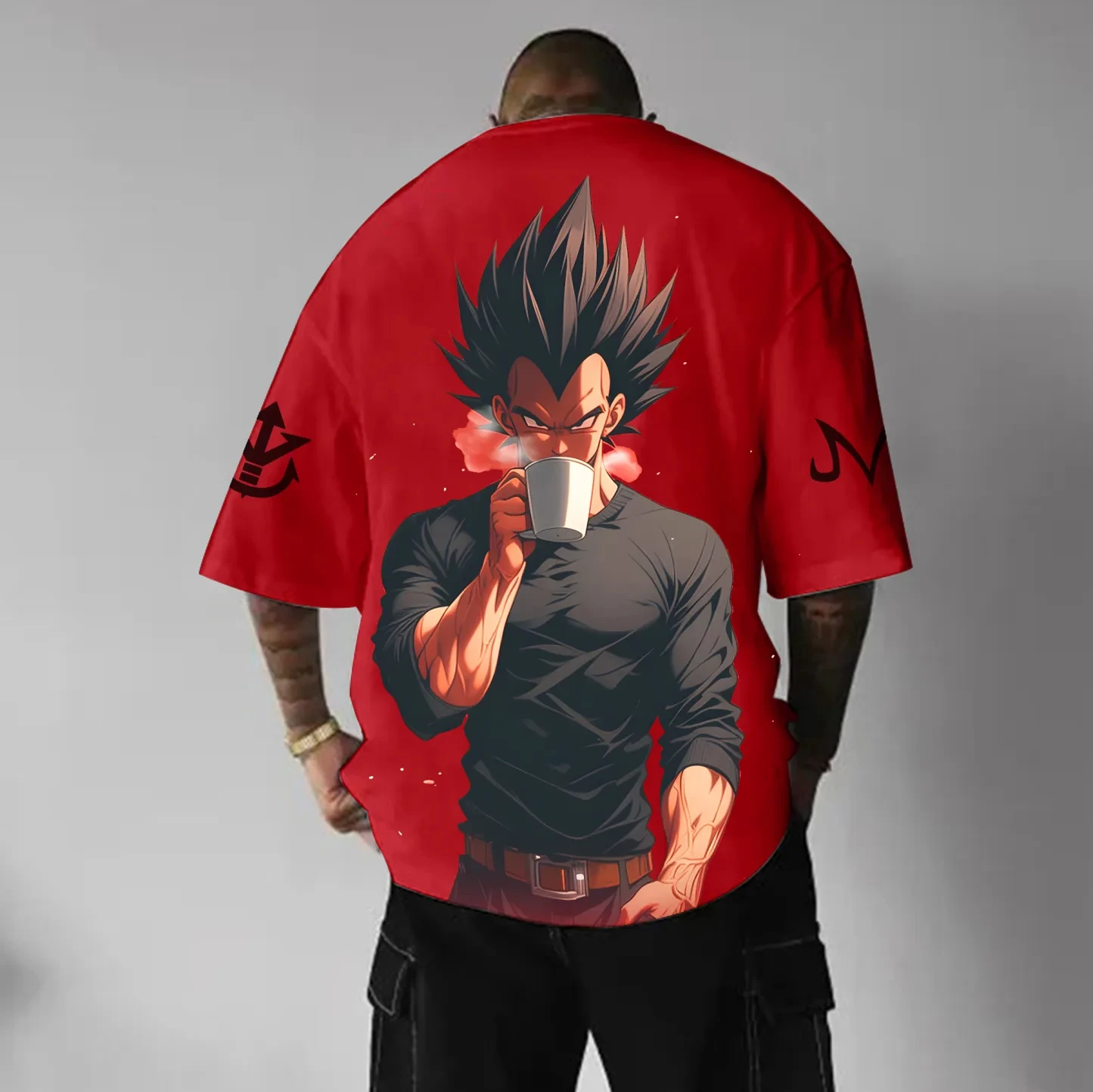 Dragon Ball Collaboration  Best-selling Summer Men's Sports and Lifestyle Large-sized Commuting Round-neck Short-sleeved T-shirt