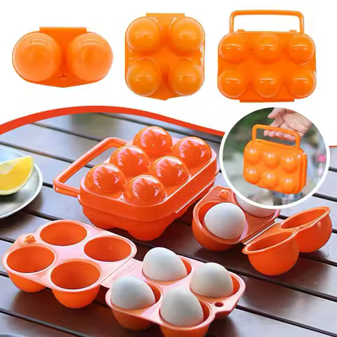 2/4/6 Grid Egg Case Plastic Container For Eggs Portable Outdoor Camping Picnic Eggs Boxes Case Egg Tray Organizer For Camping