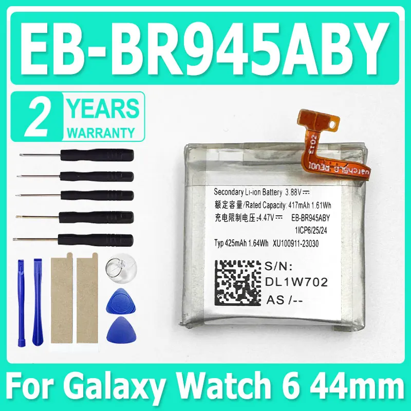 

417 мАч, высококачественная сменная батарея EB-BR945ABY, новая батарея для Samsung Galaxy Watch 6, 44 мм, батареи + инструменты