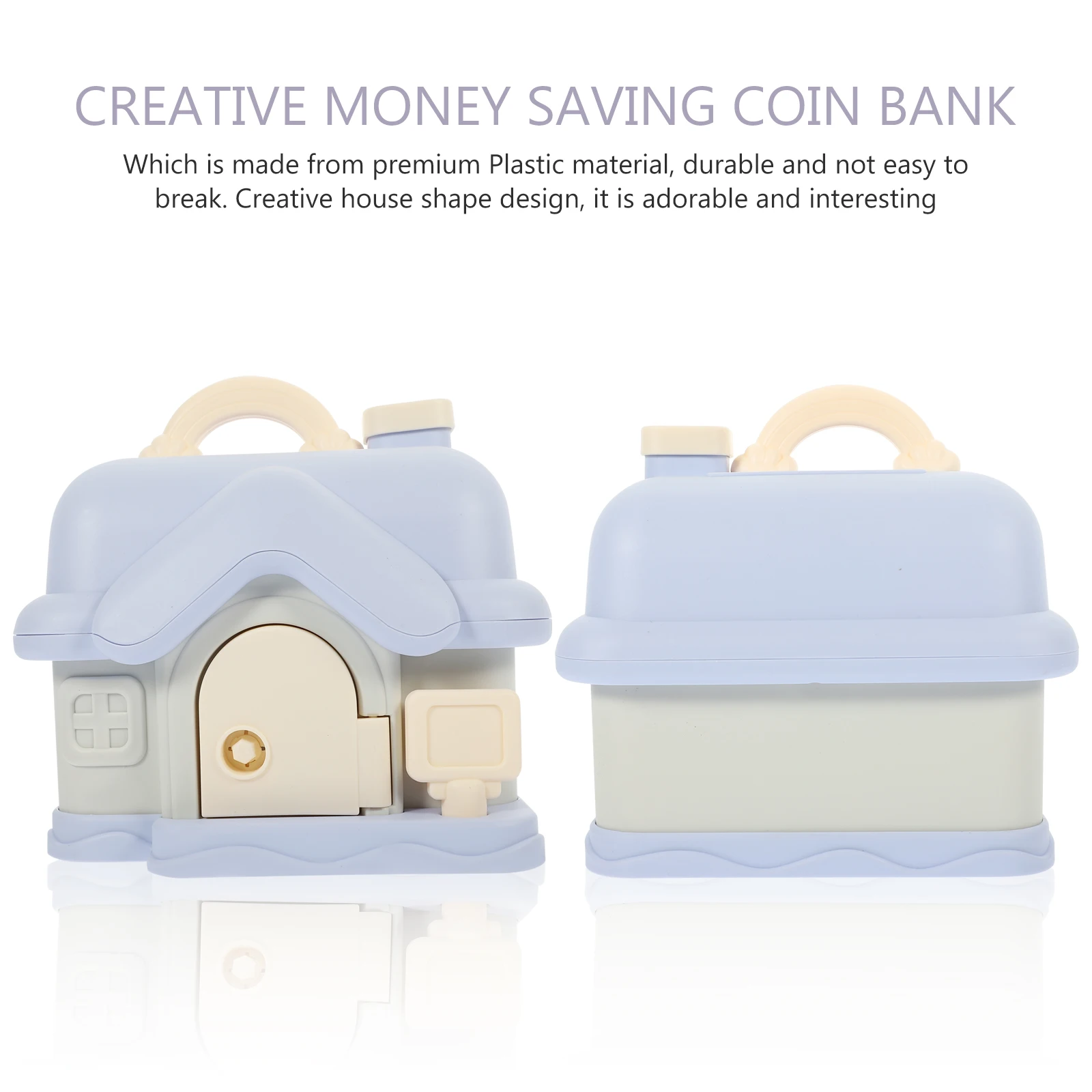 1 conjunto crianças casa forma cofrinho criativo caixa de poupança de moedas frasco de dinheiro de plástico com chave ornamento de mesa grande cofrinho