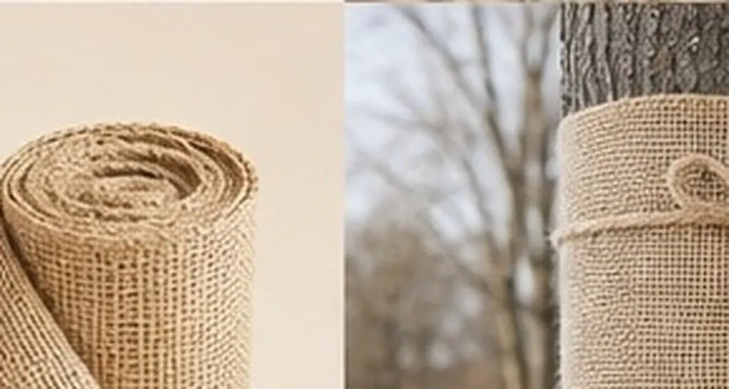 Burlap Tree Wrap 20Cm X 5M for Fruit Trees Shrubs Landscape Plants Frost Protector Bark Repair Tree Dressing Sun Protection