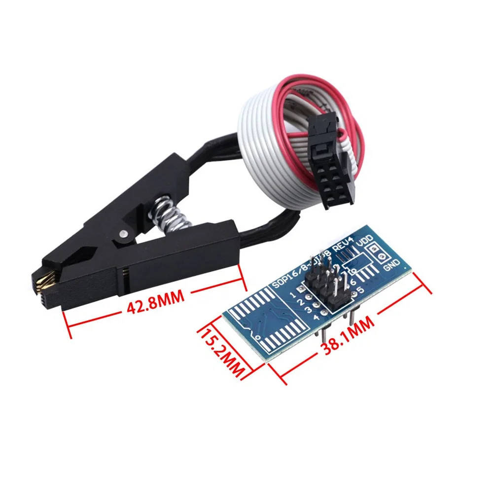 SOIC8 SOP8 Test Clip For EEPROM 93CXX/25CXX/24CXX in-circuit programming on USB Programmer TL866 EZP2020 EZP2025 CH341A