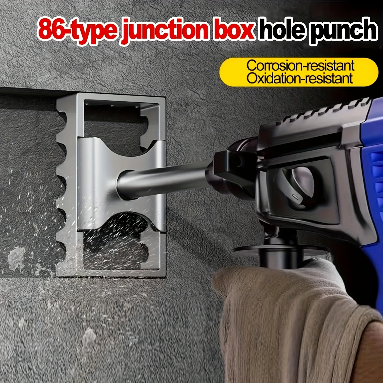

1pc 86-Type Junction Box Hole Punch Tool - Portable Square Fluke Punch with Corrosion, Quick & Effortless Cutting Head