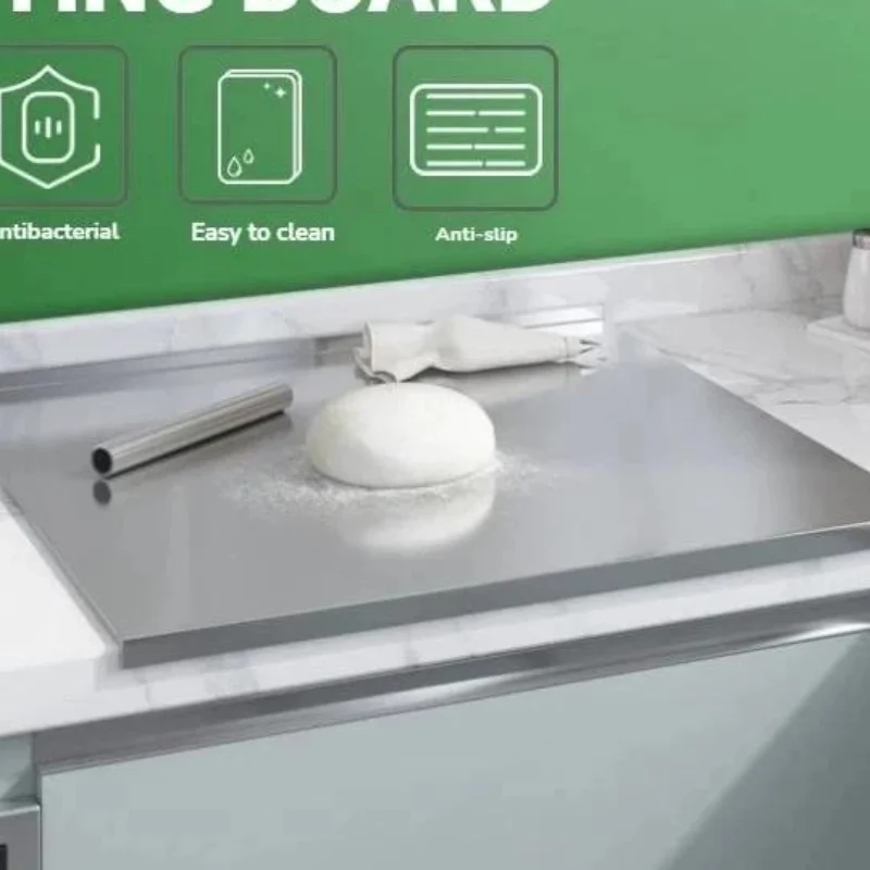 201Stainless Steel Baking Mat Kneading Rolling Bread Pizza Biscuits Dough Pastry Board Large Cutting Board Fruit Vegetable