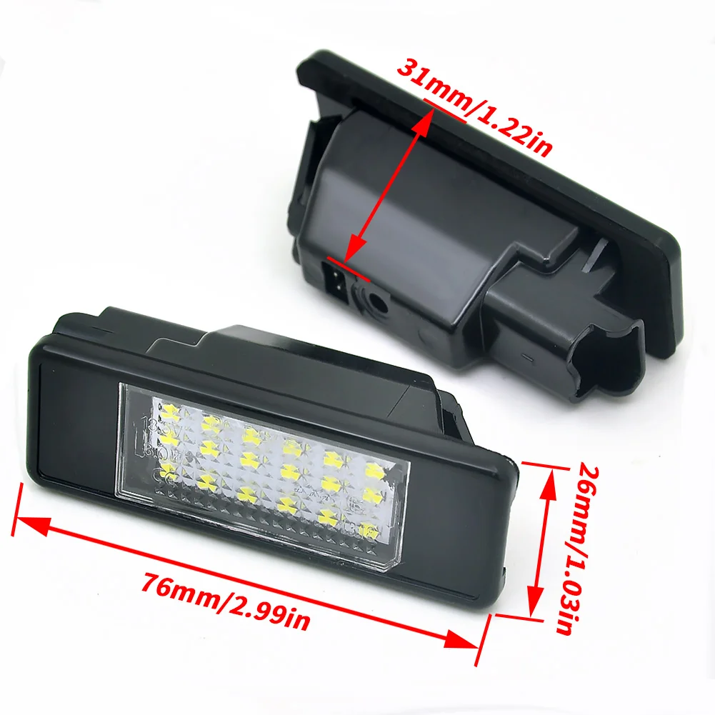 For Nissan Juke F15 Qashqai J10 J11 Armada Y62 Micra X-Trail Versa Rogue Sport Navara 2PCS LED License Number Plate Lamp