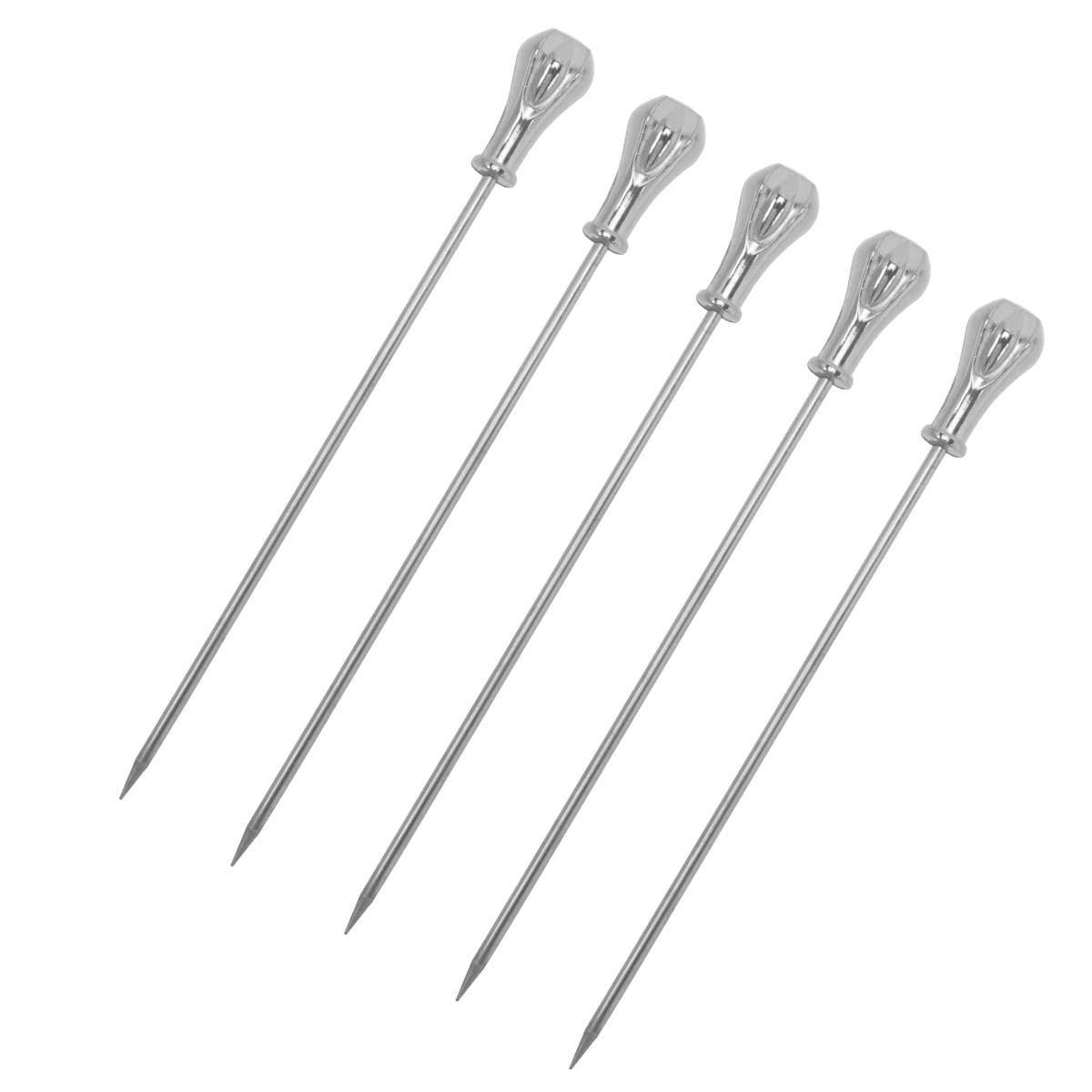 

5pcs Stainless Fruit Picks Reusable Fruit Forks Reusable Cocktail Picks Party Salad Forks Kitchen Bar Utensils Set