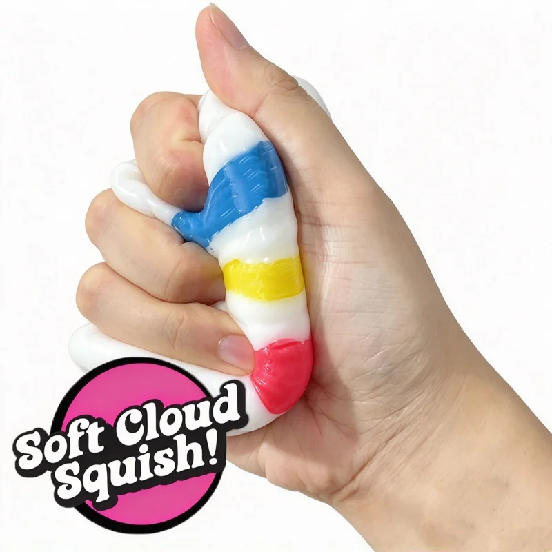 Needoh Peace Cake Pizza Slice TPR Squeeze Squishy Toys Stress Anxiety Relief For Autism ADHD Pressure Relax Sensory Toy Gift