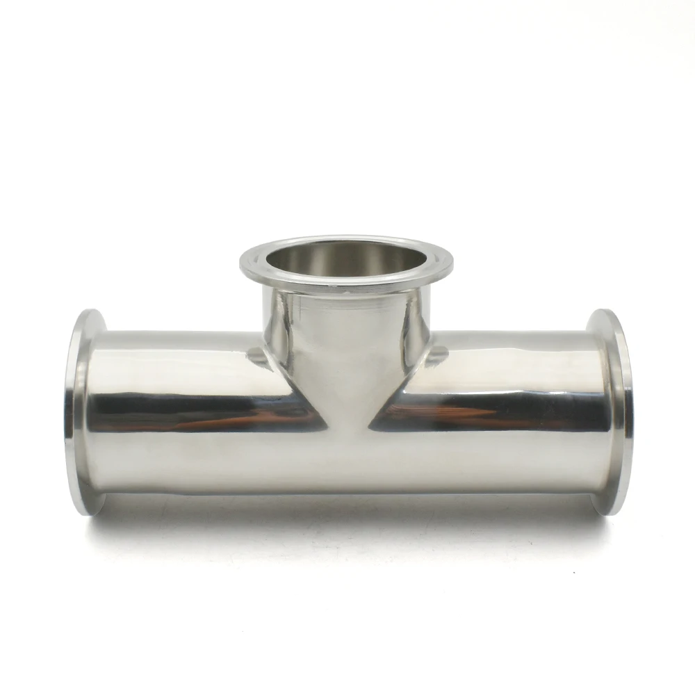 1,5" - 4" SS304 Edelstahl Sanitär 3-Wege-Verbindung, 3-Wege-T-Stück-Rohrverschraubungen mit niedrigem Hals, Außendurchmesser 50,5-119 mm, mit 3 Klemmen – Detail 2
