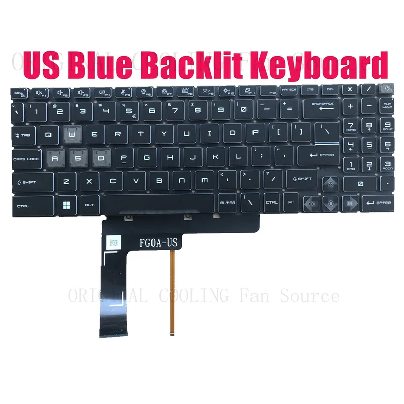 R+  US Blue Backlit keyboard for MSI Bravo 17 C7VE/C7UDX/C7VF/C7VFK/C7VEK(MS-17LN)