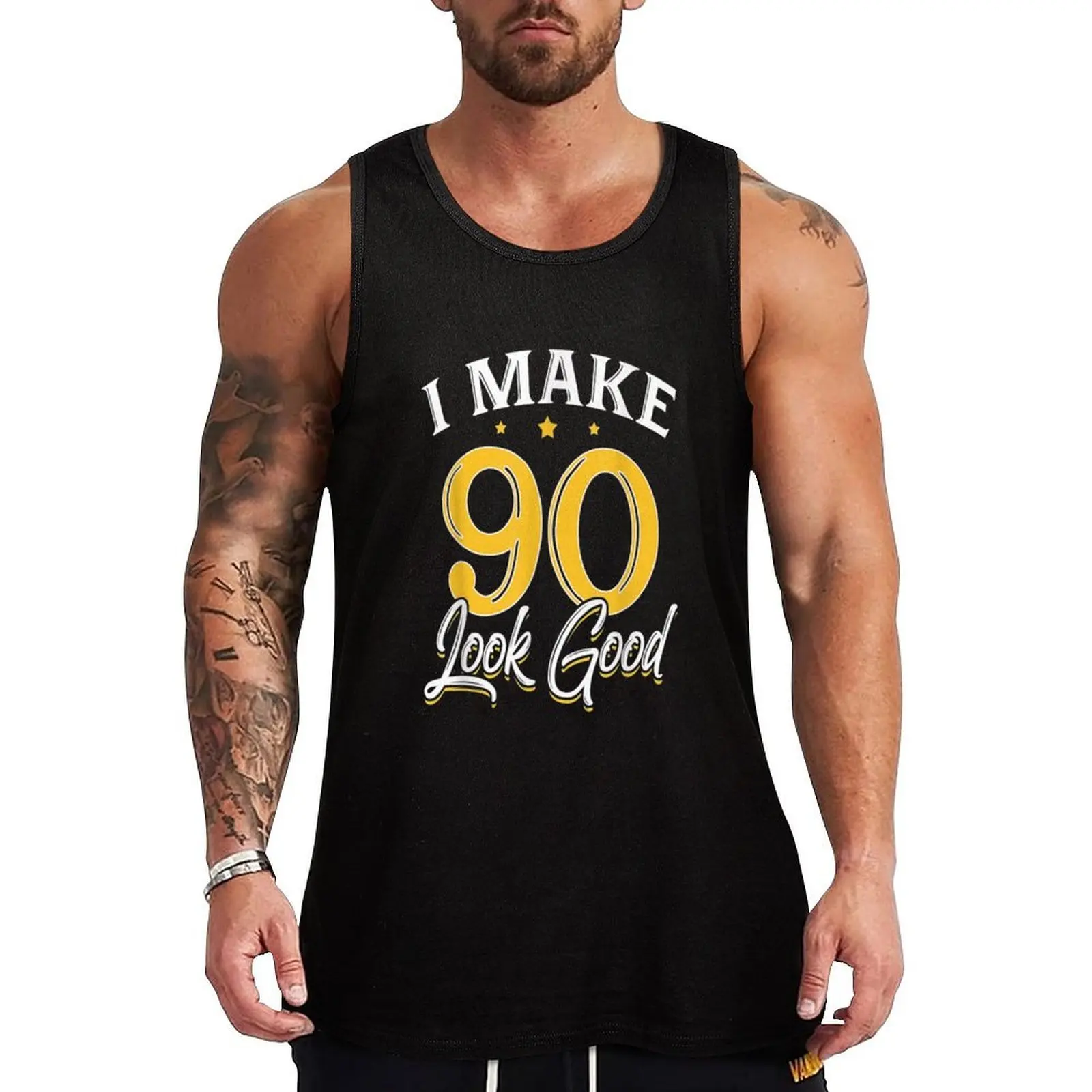 

I Make 90 Look Good 90th Yrs Old Birthday Tank Top Sports Performance Tank Top Gym Fitness Sleeveless