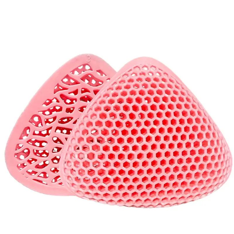 1 pc Soft and Breathable Triangle Hollow Breast Form Honeycomb Silicone Breast Form Mastectomy Prosthesi Bra Enhancer Insert