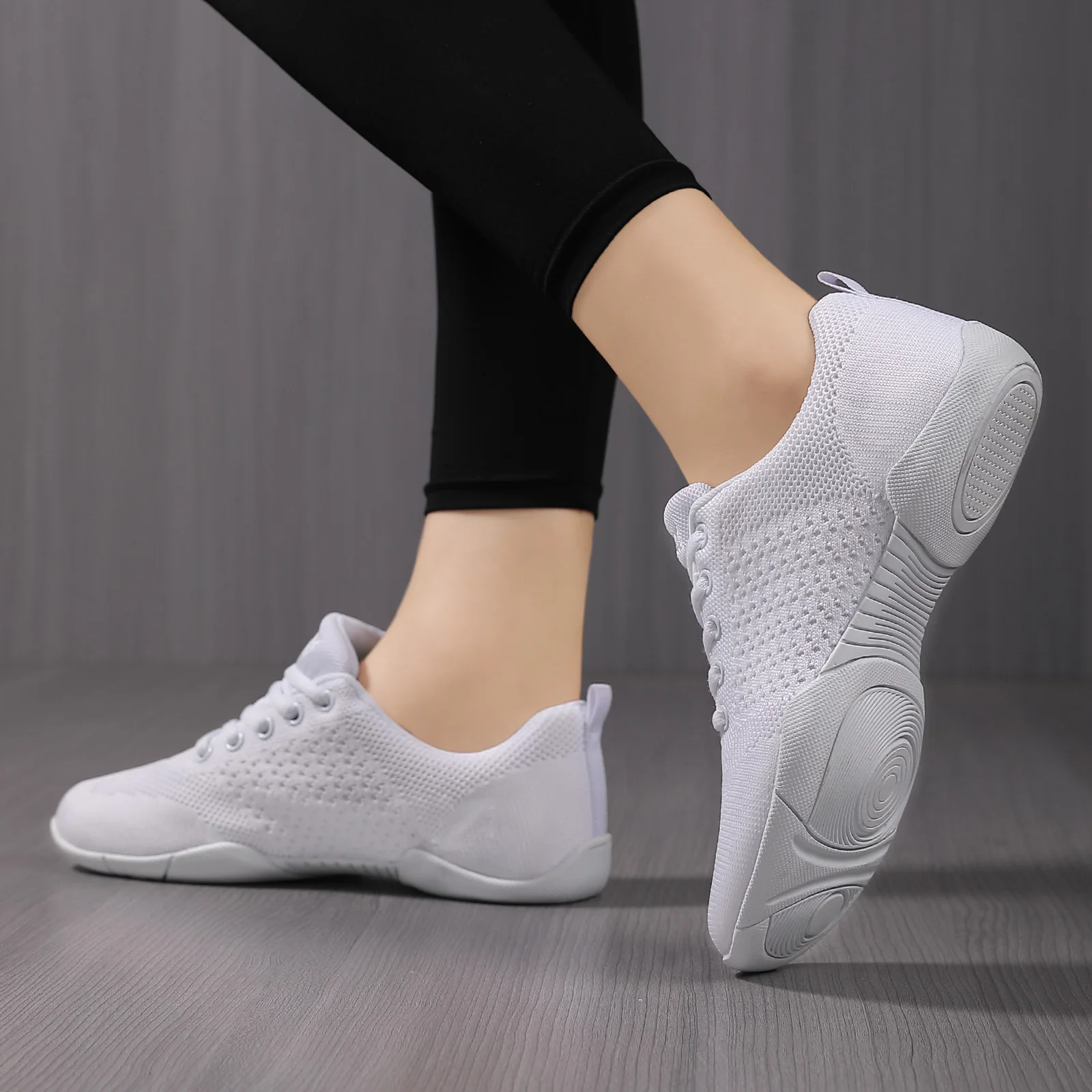 852 Atmungsaktive Mesh-Aerobic-Schuhe für Damen, leichte Cheerleading-Sneaker, rutschfeste Sohle, Tanz-Trainingsschuhe für Jugendliche und Mädchen – Detail 4