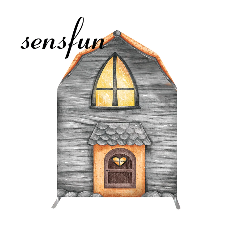 الأحمر مزرعة الحظيرة شكل قوس الجدار كيارا خلفية غطاء للأطفال حفلة عيد ميلاد الديكور خلفية مقوس جدار منزل خشبي راية