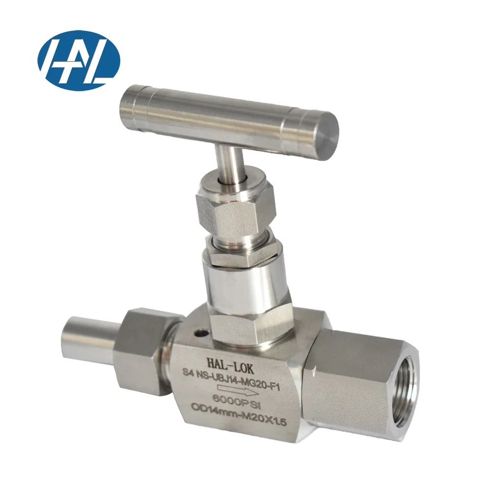 تخصيص M20 * 1.5 316 الفولاذ المقاوم للصدأ ارتفاع ضغط أنثى إبرة صمام التوقف دليل بعقب لحام للغاز ارتفاع ضغط #5