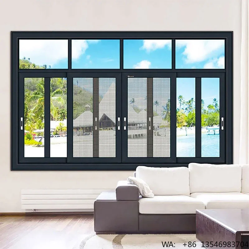 Modern Thermal Break Aluminum Alloy Sliding Window Durable Frame Customizable Colors Energy Star Qualified High UV Protection