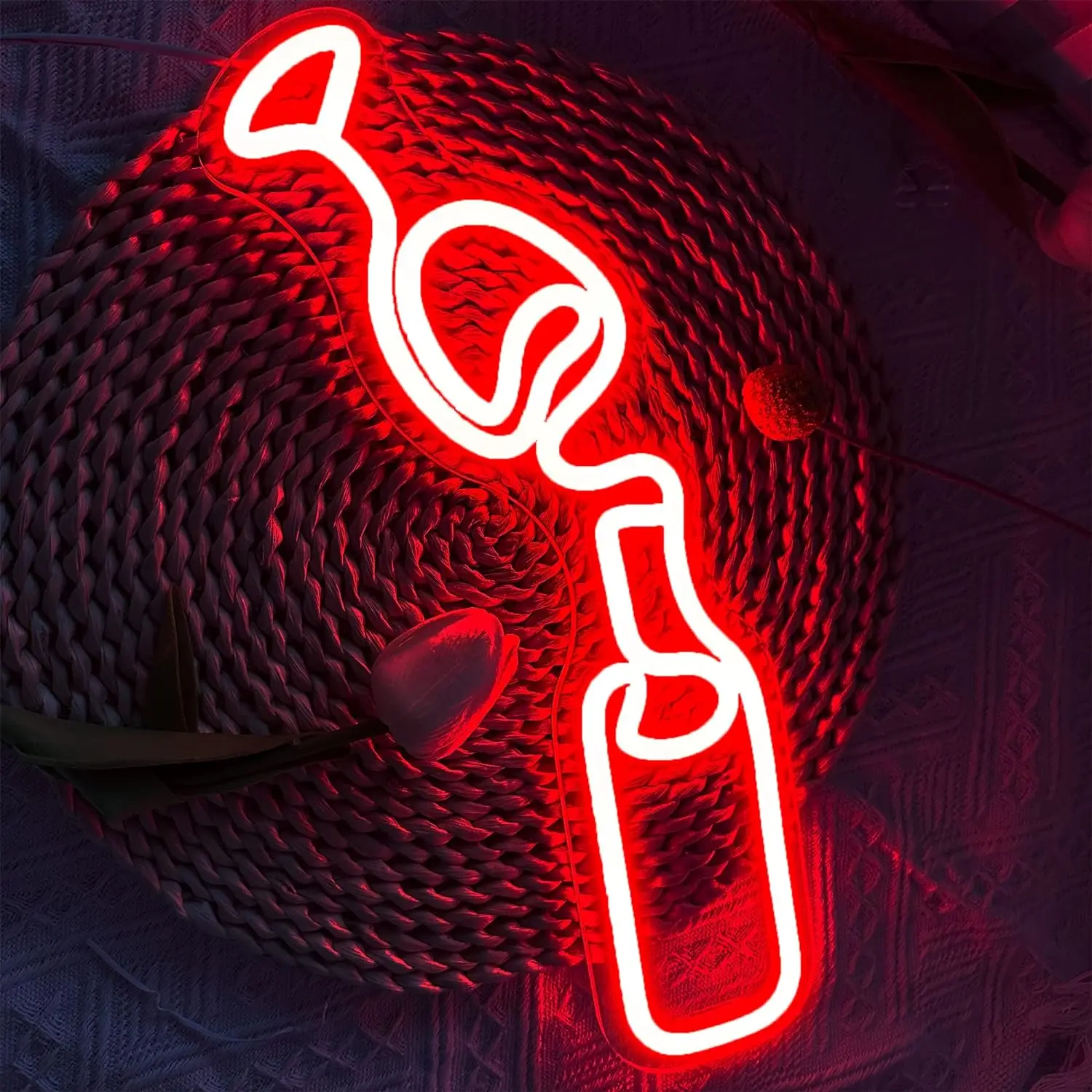 

Wine Neon Sign, Wine Glass LED Neon Sign for Wall Decor, Wine Lover Art Decor, for Bar Man Cave Cafe Party Bar Backdrop