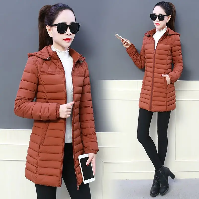 Ladies Fashion Winter Coat Women Down Cotton Hooded Jacket Woman Casual Warm Outerwear Jackets Female Girls Black Clothes PA1177