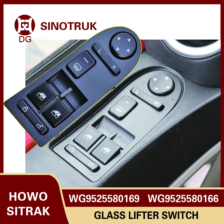 Sinotruk Sitrak Howo Glass Lifter Switch WG9525580169 WG9525580166 Control Switch Button