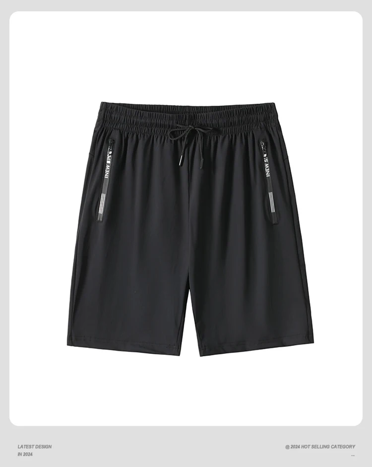 

Мужские шорты из полиэстера из ледяного шелка высокого качества, новинка 2023 года, корейская версия свободных эластичных пляжных пятиминутных брюк среднего размера