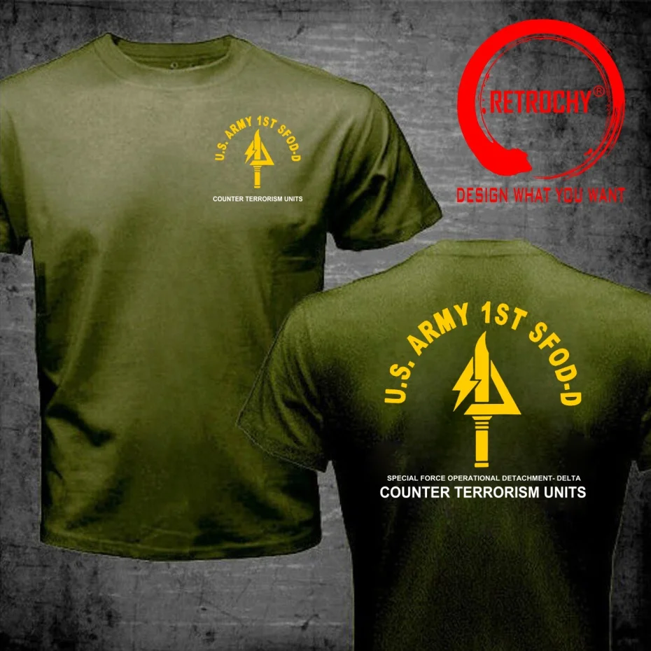 US Army Airborne Special Forces Operational Detachment Delta Force 1st Sfod-d T-shirt Casual Cotton T Shirt Oversized Streetwear