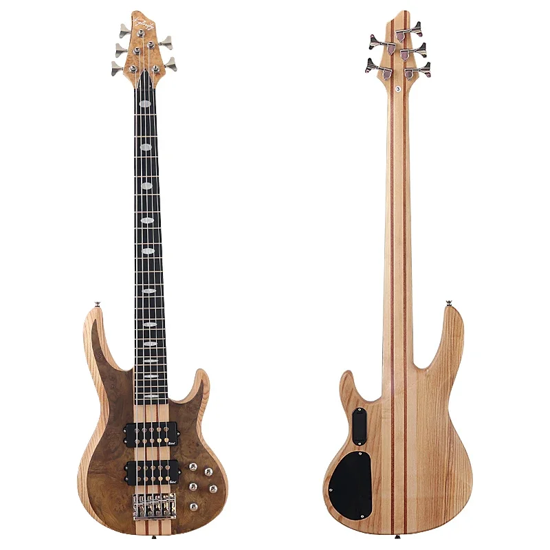 شجرة العقدة أعلى نشط 5 سلسلة الغيتار الكهربائي باس 43 بوصة باس الغيتار الصلبة أشوود الجسم مع كندا القيقب الرقبة