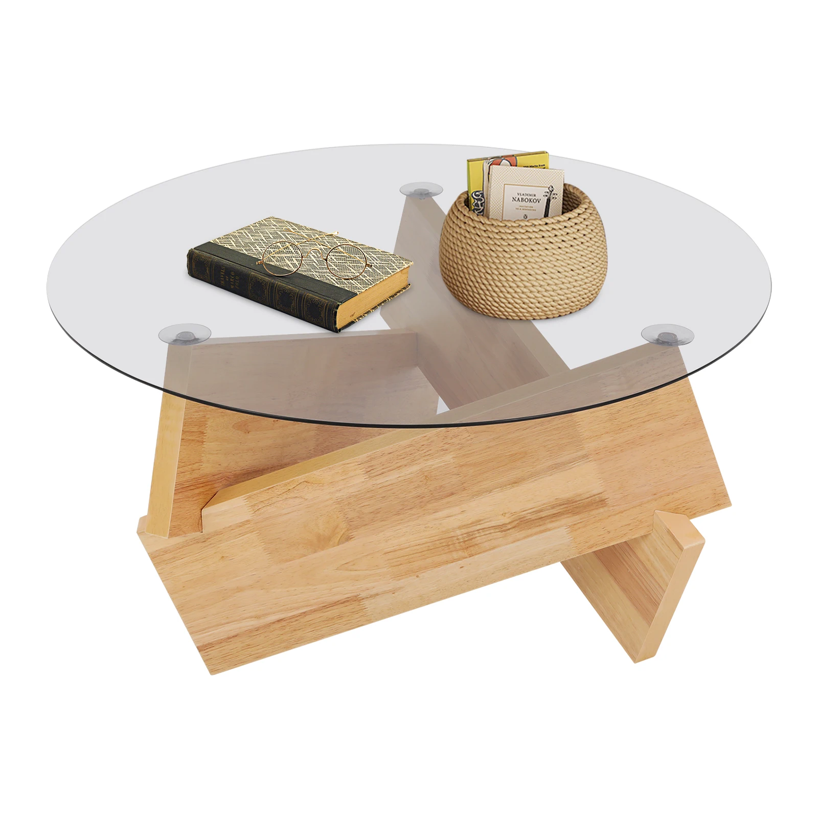 Modern SideTable Side Table with Tempered Glass Top End Table image 8