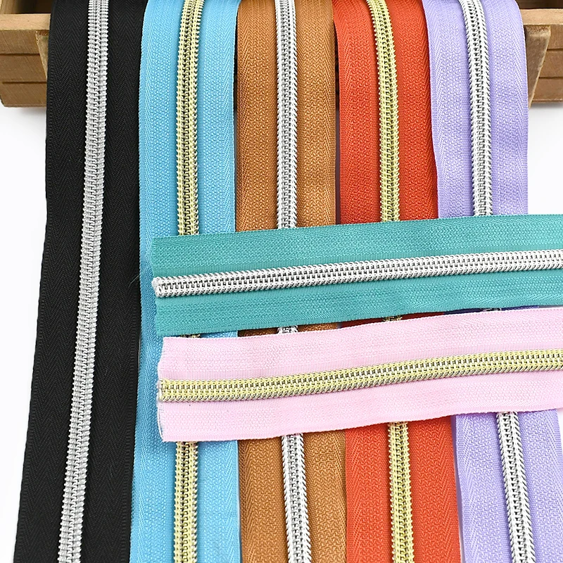 2/5/10/20M 5 # Nylon-Reißverschlussbänder Meterware zum Nähen von Kleidung, Dekoration, Taschen, Reißverschluss, durchgehende Rolle, Kunststoff-Reißverschluss, DIY-Zubehör – Detail 3