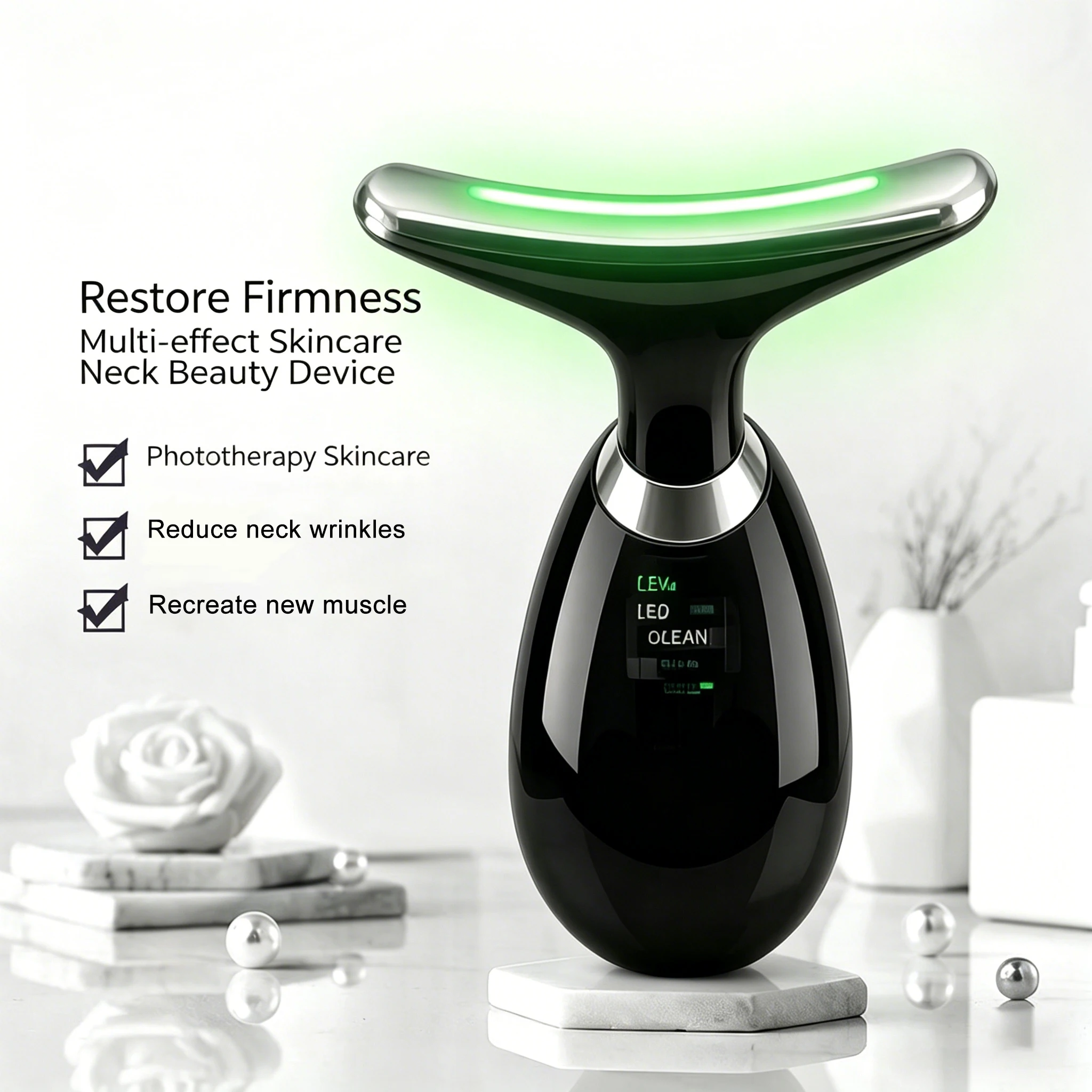3 Color Neck Face Lifter Ems Neck Face Lifting Massager Skin Tighten Device Led Photon Therapy Anti Wrinkle Double Chin Remover