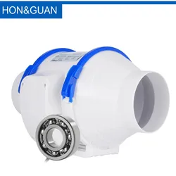 Hon&Guan 4 6 8 inch Silent Inline Duct Fan 220V Exhaust Ventilation Outlet Air Extractor Hood fan for bathroom Toilet Kitchen