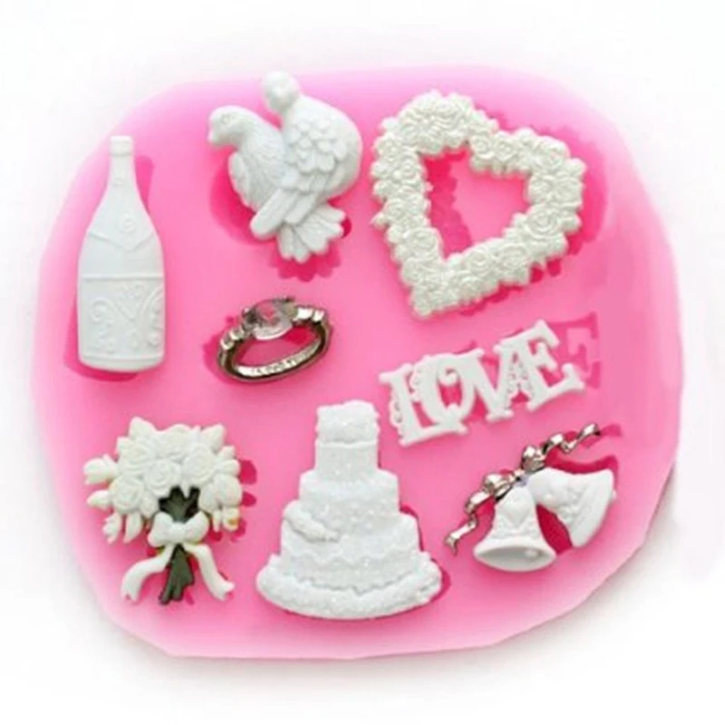 Christmas Bell Heart Cooking Tools Cake Decorating Silicone Mold For Baking Fondant Sugar Craft Eid Pastry Candy