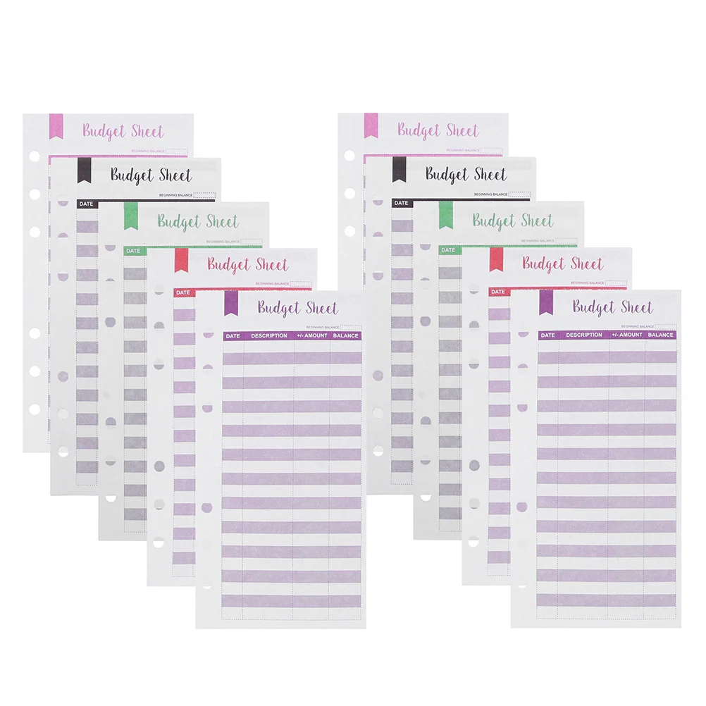 60 Portable Budget Sheets Cash Binder Refills Daily Expense Record Cards A6 Financial Planner Expense Tracker Budget Recording