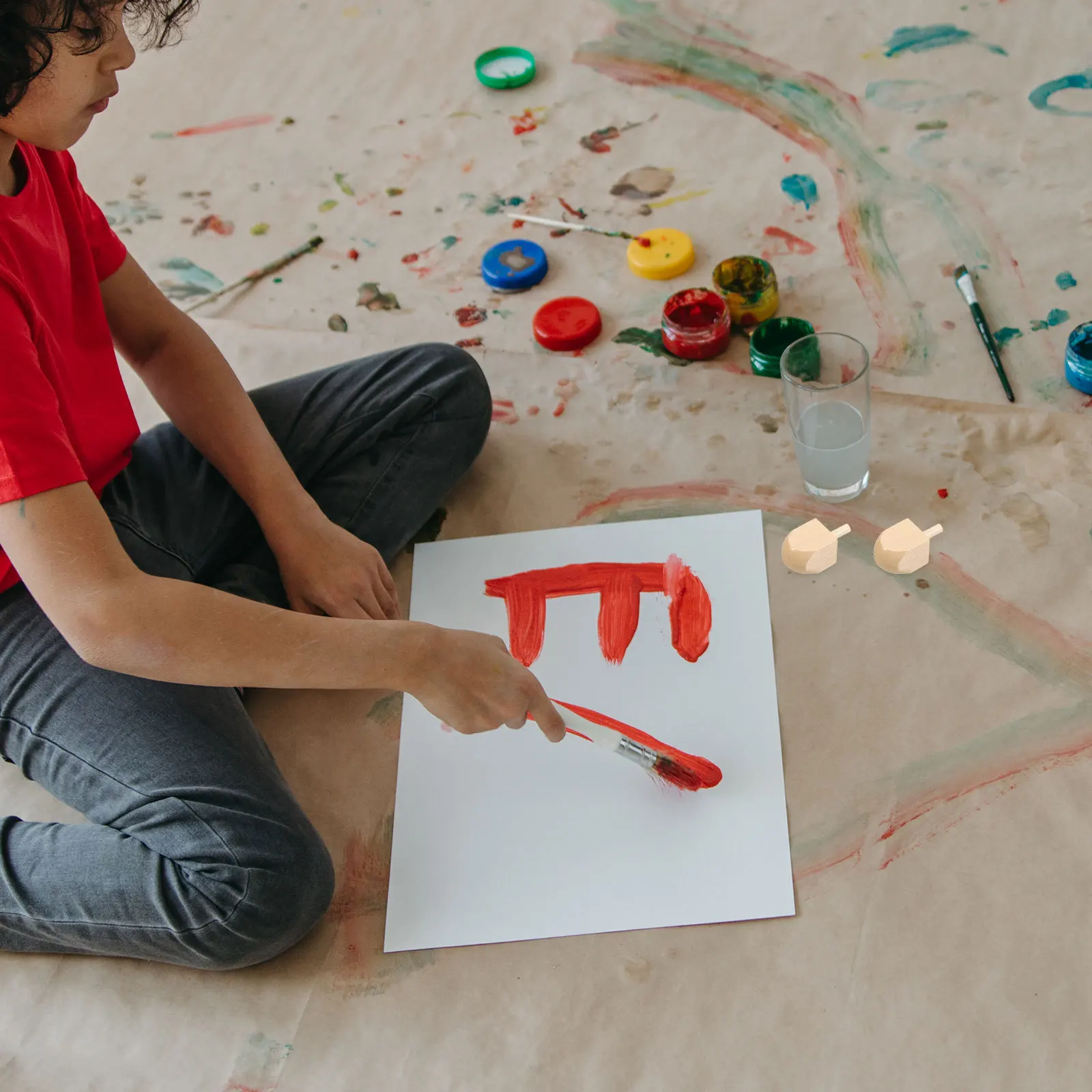 10 قطعة خشبية ل Hanukkah غير مصبوغ قطع علوية فارغة لتقوم بها بنفسك الحرفية الاطفال الخشب الغزل القمم التعليمية هدايا الحفلات #1