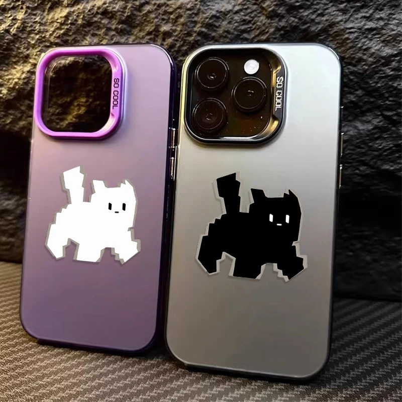 Cartoon Cute Scare Cat Laser Case For Samsung Galaxy S24 S23 S22 Ultra Plus FE A25 A35 A55 A24 A34 A54 A33 A53 Shockproof Cover