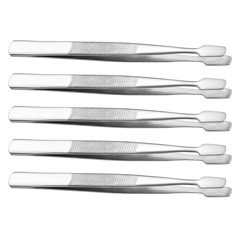 

Stainless Steel Tweezers Durable Nickel Plated Precision Tools for Jewellery Stamp Collecting Electronics