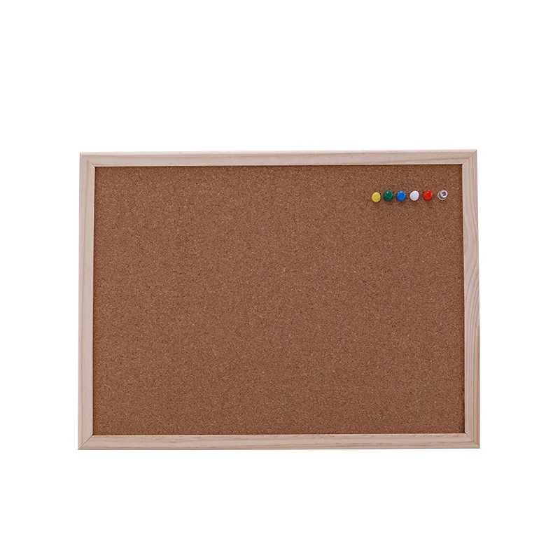 Cork Board Wooden Frame Memo Message Notice Board Hide Pin Holes DIY Photo Display Home Decorations School Office Accessories