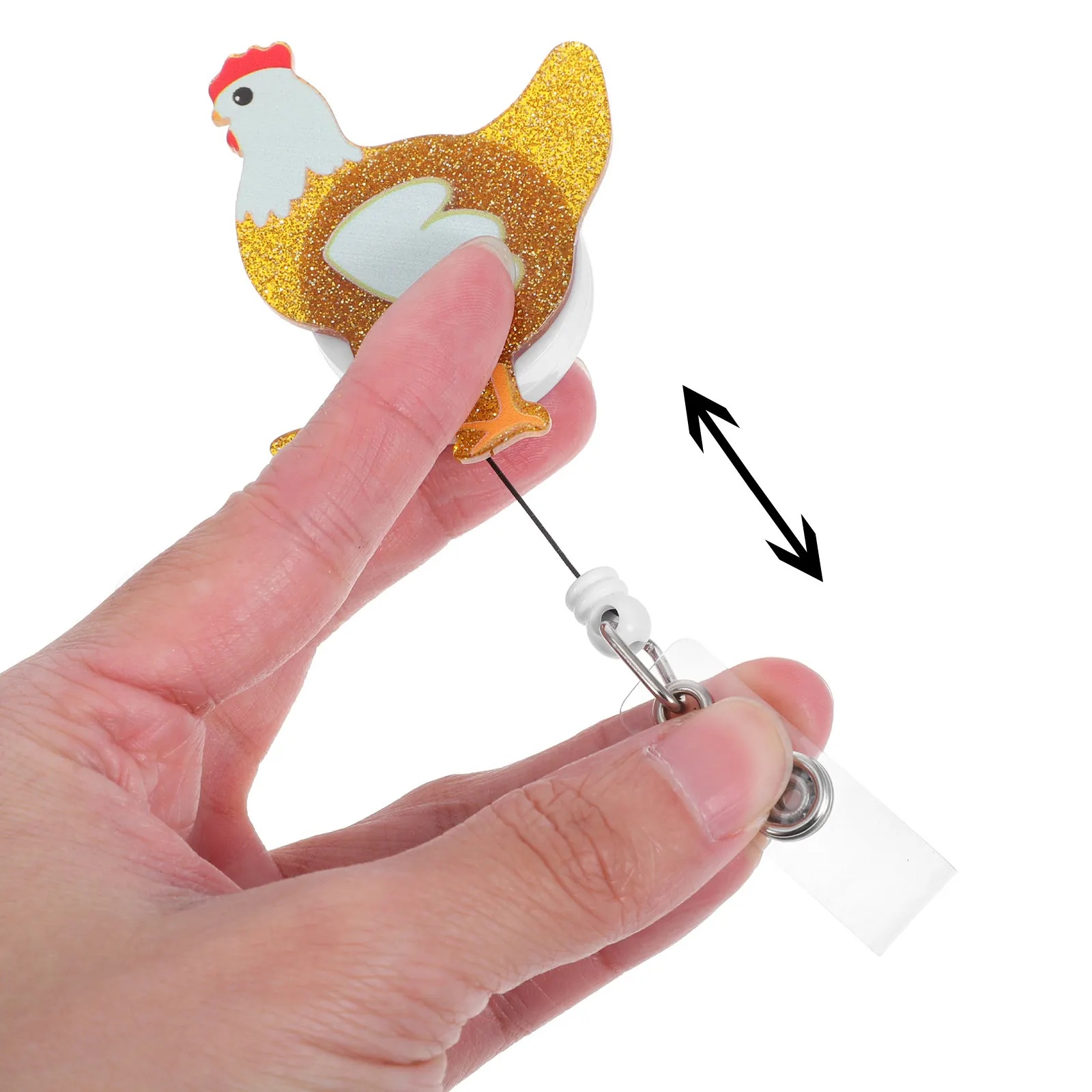 Retractable Chicken Badge Reel Cute Clip for Nurse Doctor Student Id Badge Holder Nursing Accessories Chicken Clip