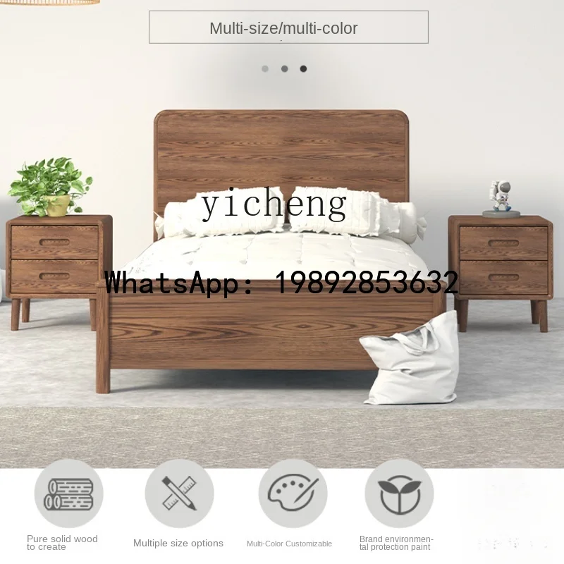 Environmental Protection Pure Solid Wood Log Customization Children Student Single 1-1.2-1.35-1.5 M Small Bed