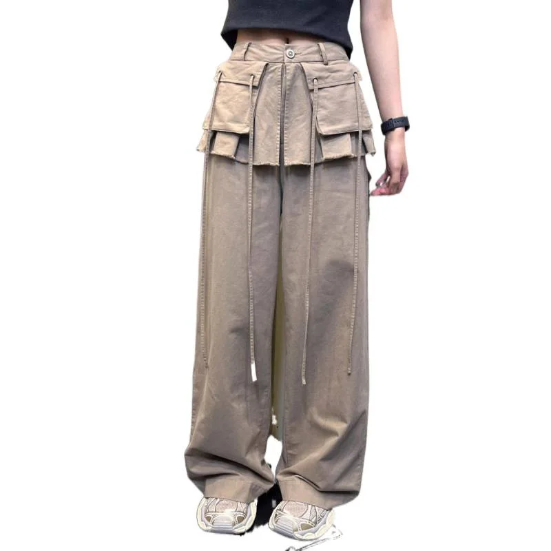 

2026 autumn new arrivalretroflap pocket pants workwearjeans women