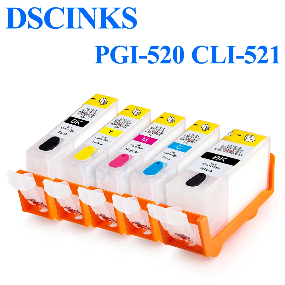 PGI-520 CLI-521 Refillable Ink Cartridge for Canon IP3600 IP4600 IP4700 MP540 MP550/560 MP620/630/640 MP980/990 MX860/870 Europe